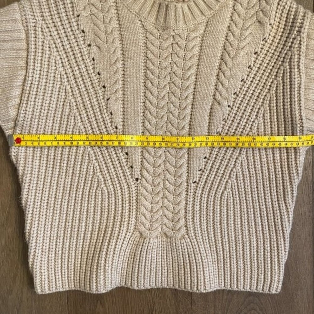Chic Jamison myles Cable Women's Oatmeal Pullover Sweater (Size S) - Picture 10 of 11